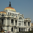 The marble building of the Palacio de Bellas Artes in Mexico City.