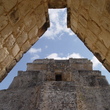 Looking through an arch in Uxmal.