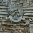 One of the sculptures on a building in the Nunnery Quadrangle, Uxmal.
